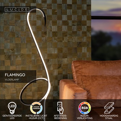 Lucide FLAMINGO - Vloerlamp - LED - RGB - Multicolor